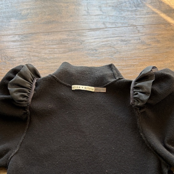Alice + Olivia Charcoal High Neck Top